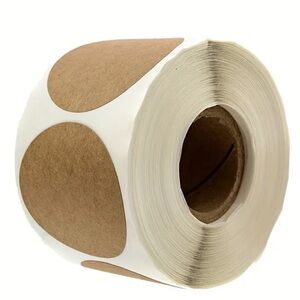 (42) Roll of 500 Natural Kraft 1” Stickers, Business or Personal